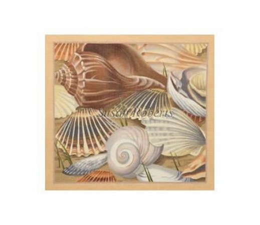 click here to view larger image of Seashells (hand painted canvases)