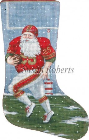 click here to view larger image of Football Santa - 13 Mesh (hand painted canvases)