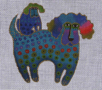 click here to view larger image of Poodle and Pup (hand painted canvases)