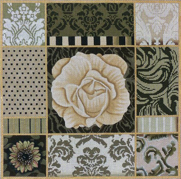 click here to view larger image of Umber Floral Collage (hand painted canvases)