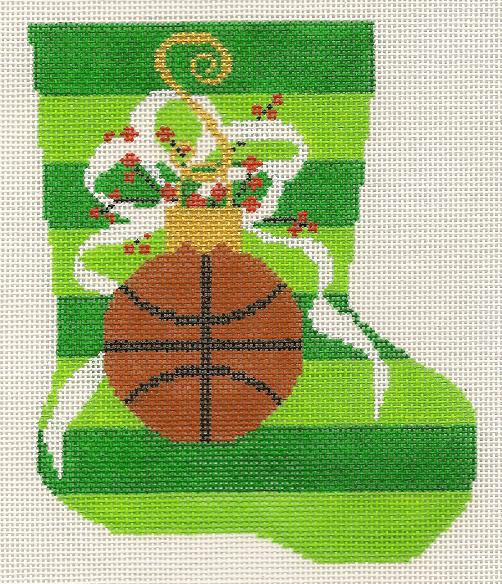 click here to view larger image of Mini Stocking - Basketball (hand painted canvases)