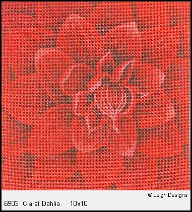 click here to view larger image of Claret Dahlia (hand painted canvases)