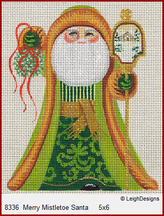 click here to view larger image of Russian Santa - Merry Mistletoe  (hand painted canvases)