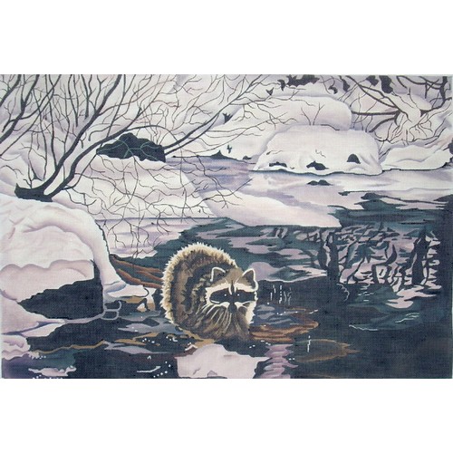 click here to view larger image of Raccoon on Creek (hand painted canvases)