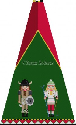 click here to view larger image of Viking and Skier Nutcracker Tree Skirt Panel (with background) (hand painted canvases)