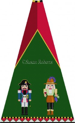 click here to view larger image of Napoleon and Winemaker Nutcracker Tree Skirt Panel (with background) (hand painted canvases)