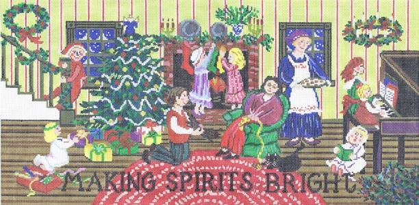 click here to view larger image of Making Spirits Bright (hand painted canvases)