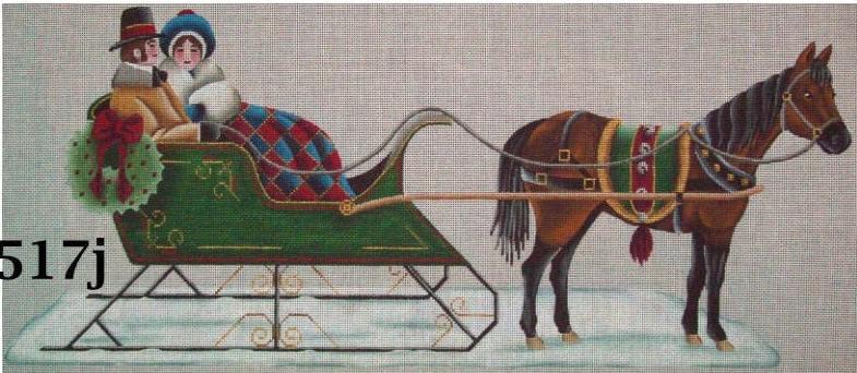 click here to view larger image of Horse and Sleigh (hand painted canvases)
