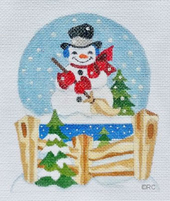 click here to view larger image of Snowman Snow Globe (hand painted canvases)