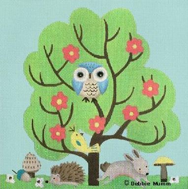 click here to view larger image of Blue Owl Tree (hand painted canvases)