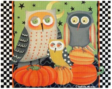 click here to view larger image of Owl Trio (hand painted canvases)