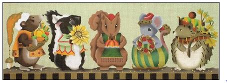 click here to view larger image of Thanksgiving Critters (hand painted canvases)