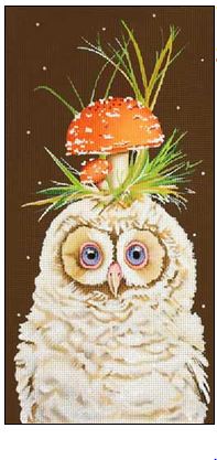 click here to view larger image of Owlet with Mushroom Hat (hand painted canvases)