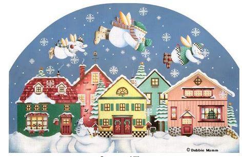 click here to view larger image of Snowman Village (hand painted canvases)