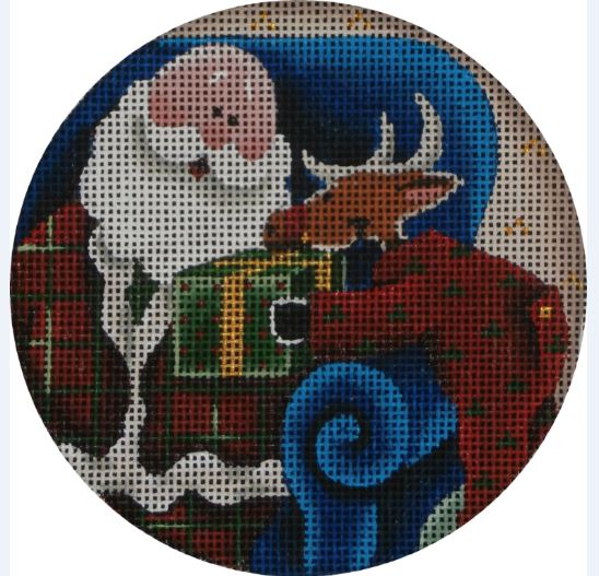 click here to view larger image of Santa's Present Ornament (hand painted canvases)