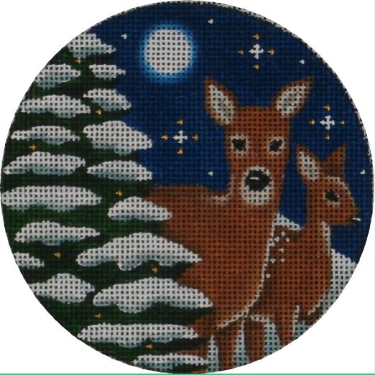 click here to view larger image of Evening Deer Ornament (hand painted canvases)