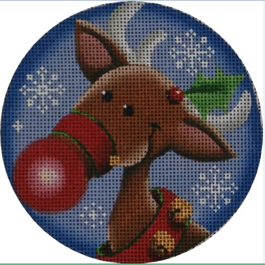 click here to view larger image of Rudolph Selfie Ornament (hand painted canvases)
