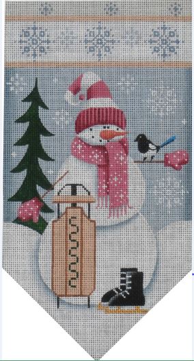 click here to view larger image of January Snowman Banner (hand painted canvases)