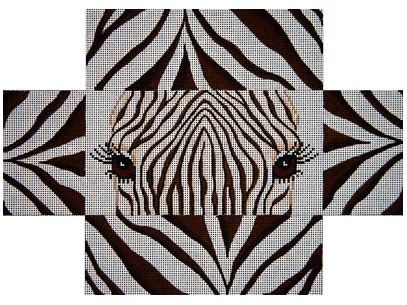 click here to view larger image of Playful Zebra Eyes and Skin Brick Cover (hand painted canvases)