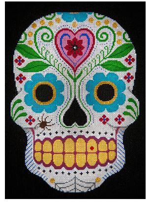 click here to view larger image of Day of the Dead with Hearts & Flowers (hand painted canvases)