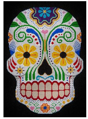 click here to view larger image of Day of the Dead with Daisy Eyes (hand painted canvases)
