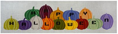 click here to view larger image of Happy Halloween Pumpkin Patch (hand painted canvases)