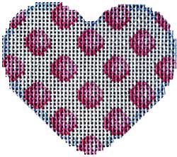 click here to view larger image of Pink Coin Dot Mini Heart (hand painted canvases)