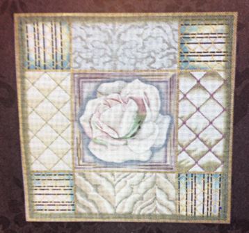 click here to view larger image of White and Green Rose Collage (hand painted canvases)
