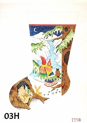 click here to view larger image of Gnome Couple Stocking (hand painted canvases)