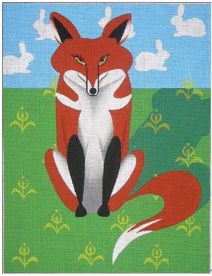 click here to view larger image of Fox in a Field - 18ct (hand painted canvases)