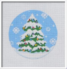 click here to view larger image of Snow Tree w/Lights (printed canvas)