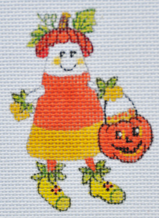 click here to view larger image of Pumpkin Head Candy Corn (hand painted canvases)