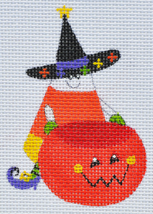 click here to view larger image of Pumpkin Holder Candy Corn (hand painted canvases)