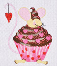 click here to view larger image of Valentine Cupcake Mouse (hand painted canvases)