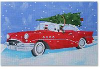 click here to view larger image of Cruisin Christmas Penguins (hand painted canvases)