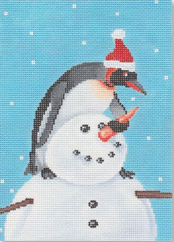 click here to view larger image of Building a Snowman (hand painted canvases)