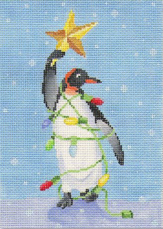 click here to view larger image of Penguin with Star (hand painted canvases)