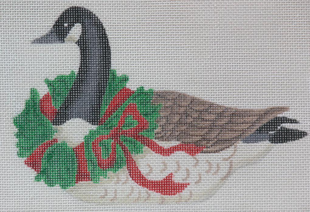 click here to view larger image of Canada Goose with Wreath Ornament (hand painted canvases 2)