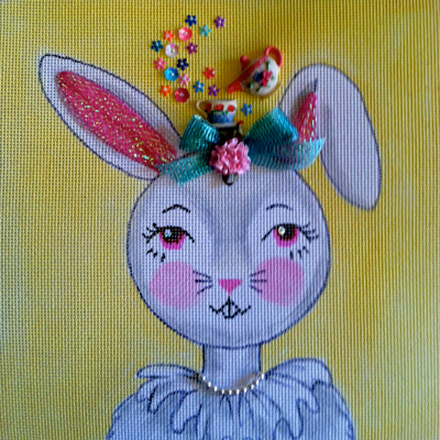 click here to view larger image of Kidlet - Honey Bunny (hand painted canvases)