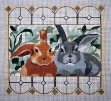 click here to view larger image of Garden Rabbits (hand painted canvases)