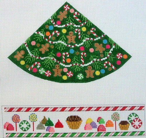click here to view larger image of Christmas Tree With Candies - Round Hinged Box (hand painted canvases)