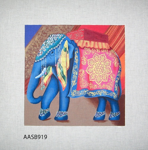 click here to view larger image of Elephant  Jewel Tones (hand painted canvases)