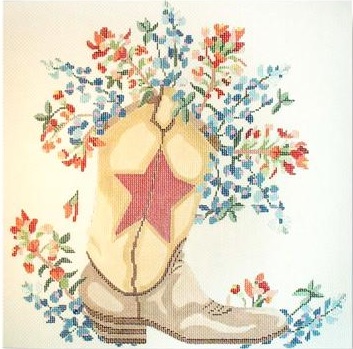 click here to view larger image of Wild Flower With Boot - 13M (hand painted canvases)