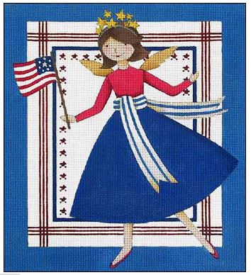 click here to view larger image of Flag Angel (hand painted canvases)