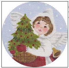 click here to view larger image of Christmas Tree Angel Ornament (hand painted canvases)