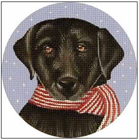 click here to view larger image of Black Lab Ornament (hand painted canvases)
