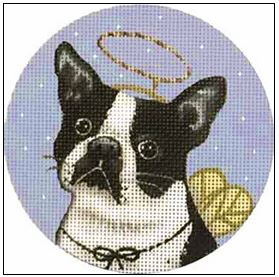 click here to view larger image of Boston Terrier Ornament (hand painted canvases)