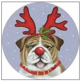 click here to view larger image of Bulldog Ornament (hand painted canvases)