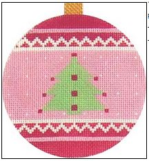 click here to view larger image of Pink Tree Ornament (hand painted canvases)