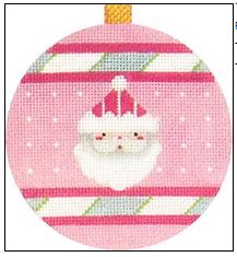 click here to view larger image of Pink Santa Ornament (hand painted canvases)